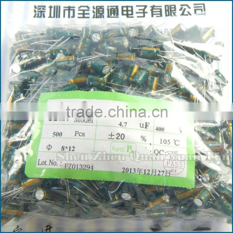 Capacitors 400V 4.7UF 8X12 NEW