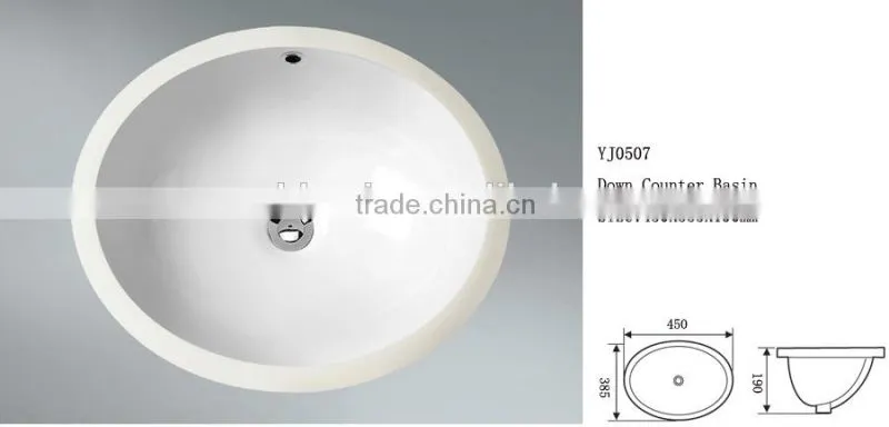 Popular wc bathroom basin, under counter basin/ under counter mounting