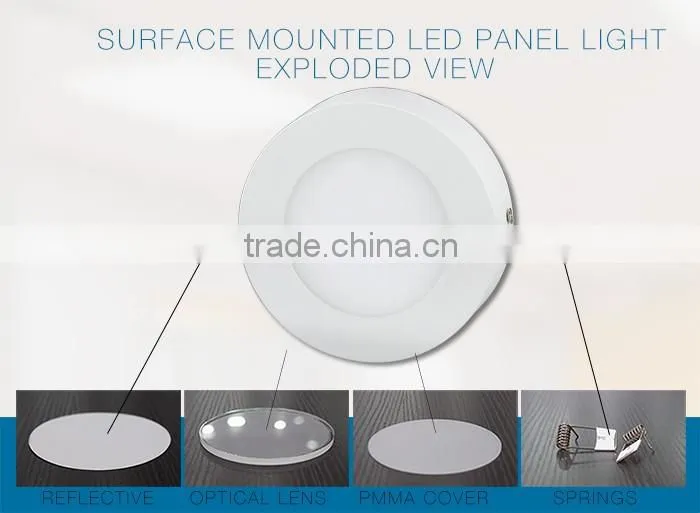 12W Dimmable Round Shape LED Panel Light LEDs 60Pcs Dimmable 12W Surface Mounted Panel Light
