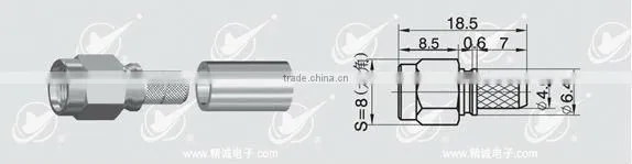 reverse polarity SMA male body with female pin, connector for RG142,RG58, SMA reverse polarity connector