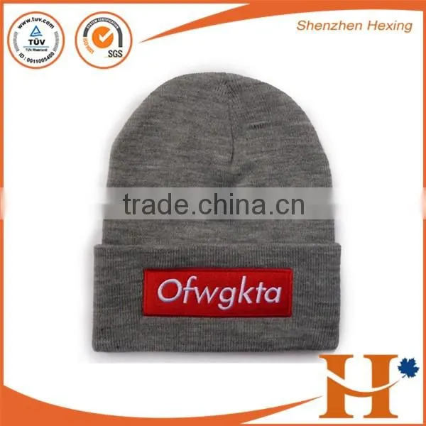 Customized winter hat knitted hat beanies 100% polyester