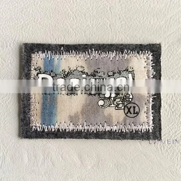 Environmental silk screen printed cloth main label for padded clothing