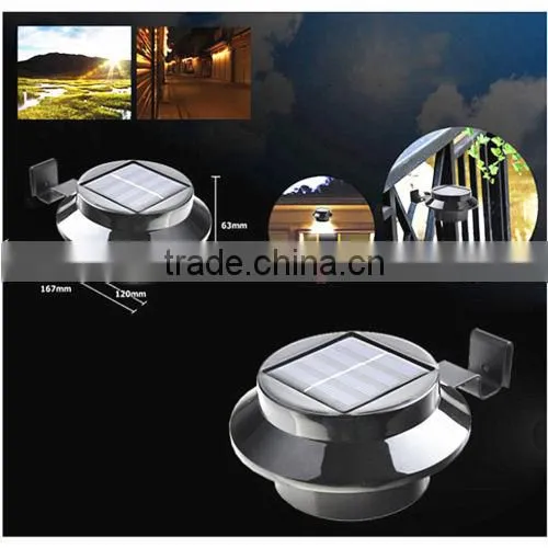 2 LED Stainless Steel Solar Powered PIR Motion Sensor Wall Light