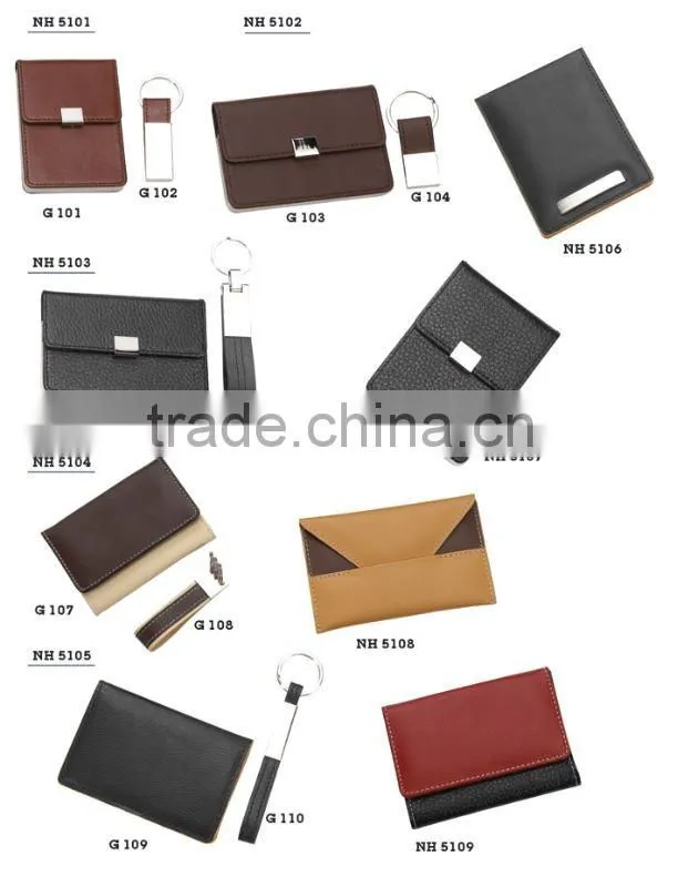 leather business card holder set