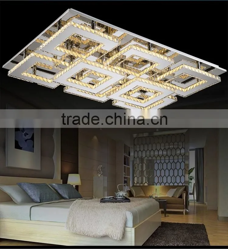 2015 New Arrival 240V Stainless Steel LED Ceiling Light K9 Crystal Ceiling Light