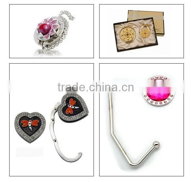 Custom Folding Purse Hanger with Epoxy Logo for Wholesale