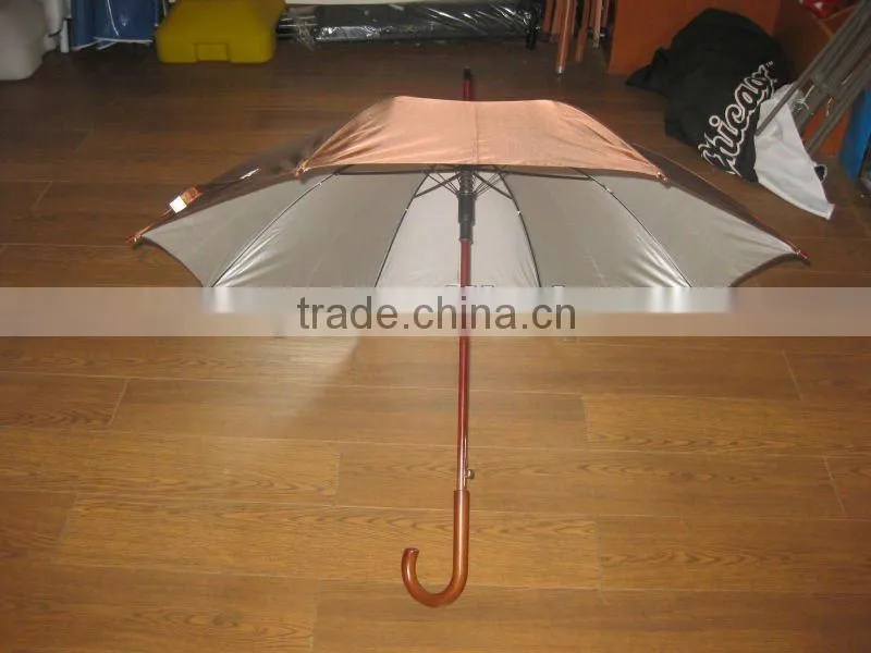 Good UV protection, 190T polyester with silver coating, straight sun and rain umbrellas