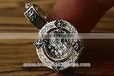 Silver 925 Round Pendant Icon of St. Mary. Russian Style.