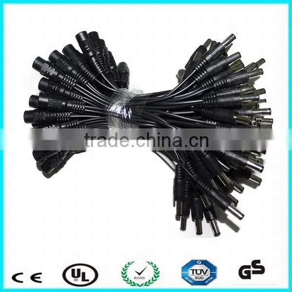 0.5M black 22awg 5.52.5mm y splitter dc cable