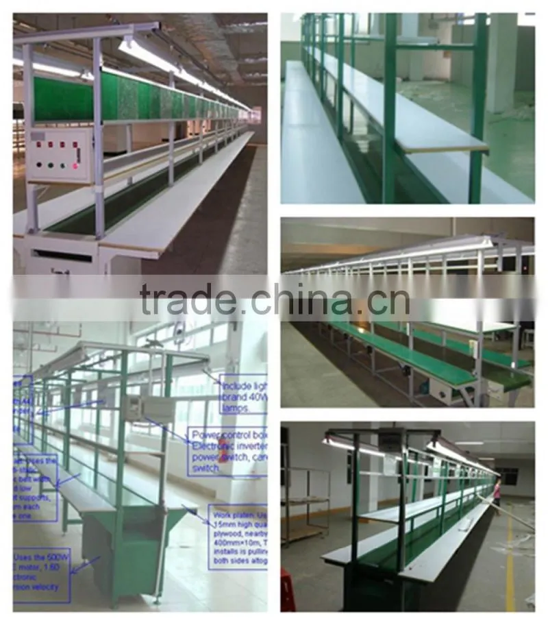 ESD Mat Belt Conveyor Structure and Paint Steel Material Belt Conveyor with Opposite Worktable