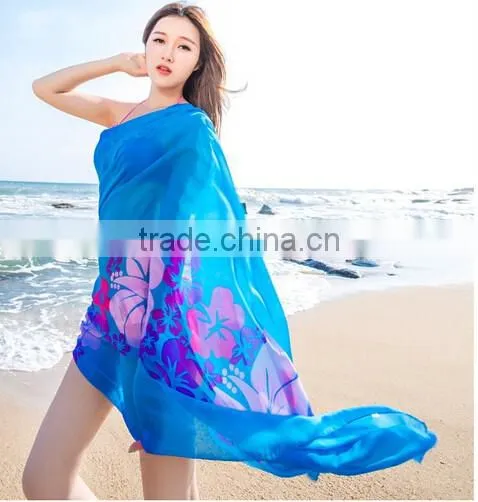 Beach Chiffon Wrap hawaiian Sarong Skirt Bikini Cover up Scarf