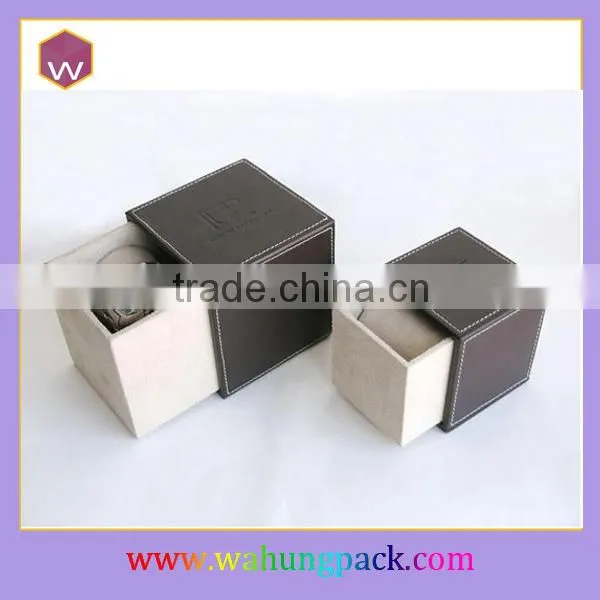 Luxury Blach Pu Leather Watch Gift Box For Carrying Double Watch WH-0569