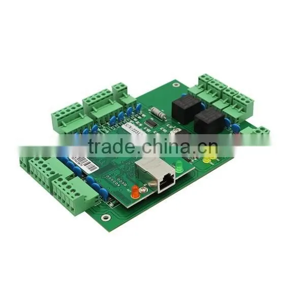 Opeate off line real time tcp/ip network conect security alarm system door sensor two doors two ways card control panel board