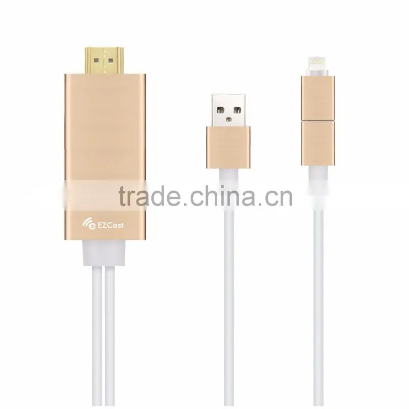Hot selling EZ Cast EZcast m2 Lightning to HDMI Cable adapter Wire Display Miracast Dongle