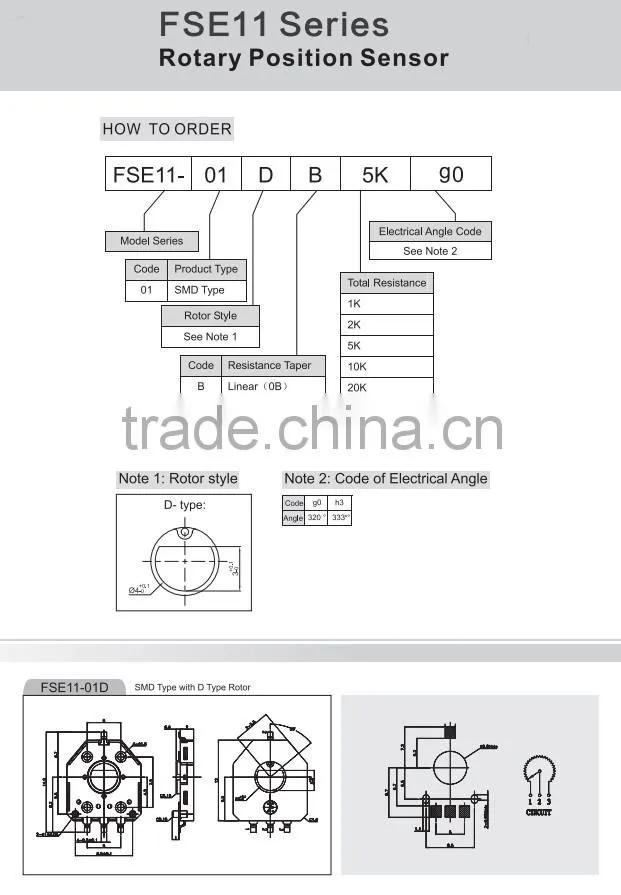 FSE11 Contact Type Sensor Rotary position sensor Hot new Inductive Proximity Sensor CE UL ROHS ISO9001 ISO14001 ISO18001