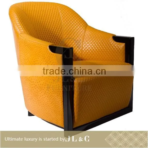 JS01-09 One Seat Sofa Full Grain Leather Sofa JL&C Luxury Home Furniture New Sofa Designs