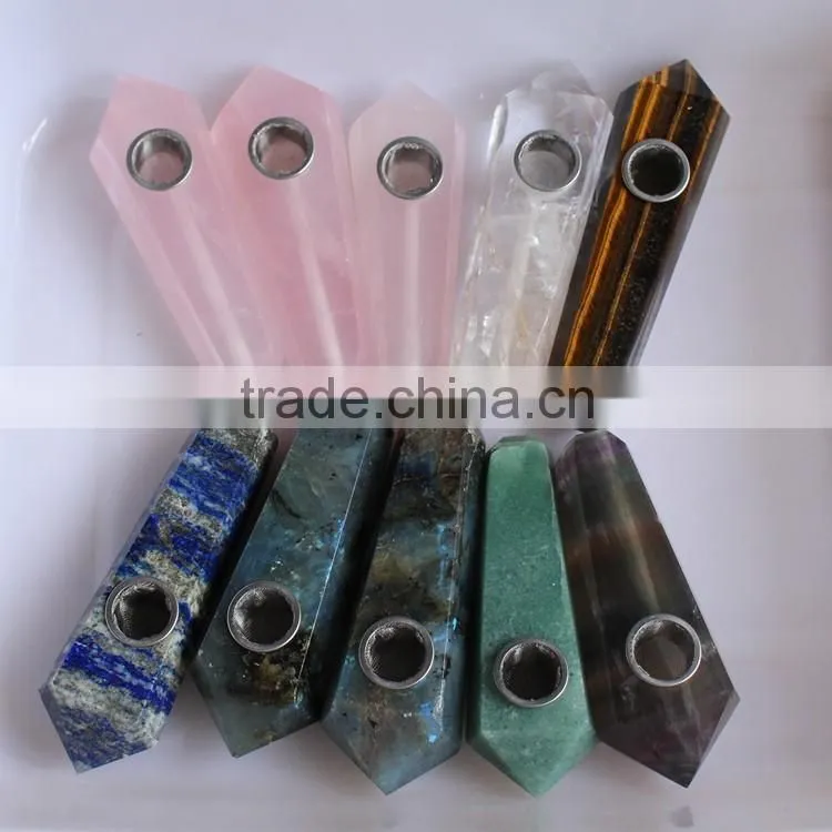 New arrived rose quartz smoking pipes healing crystal stone