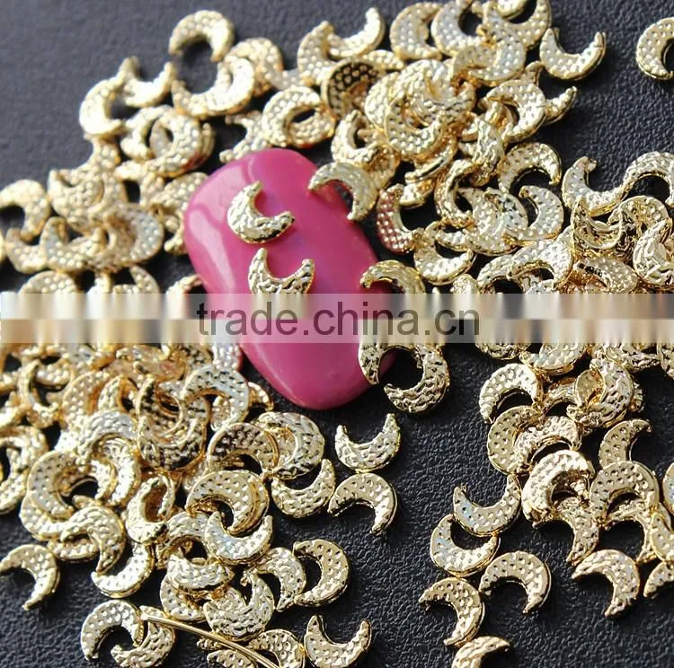 small fancy crescent moon shape metal jewelry for nail decoration