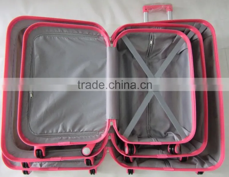 Beautiful eliment shinny ABS+PC fashion trolley luggage