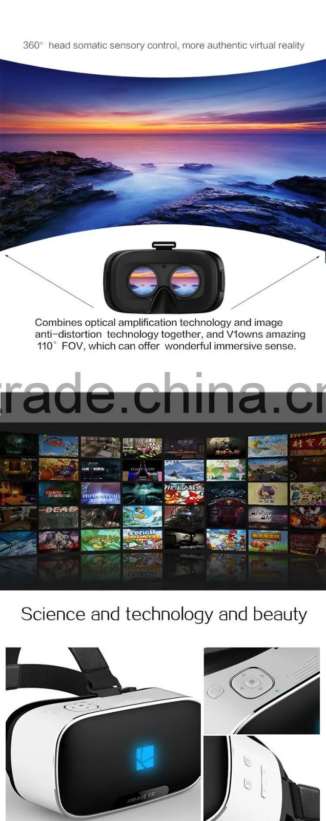 V1 All In One VR Glasses Virtual Reality 3D Glasses With 1080p Screen Immersive 3D Glasses wifi Ocular VR HD Immersive