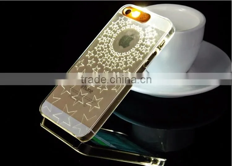 LED Light Flash TPU+PC Hybrid Phone Case for iPhone 6 iphone 5S Light Phone cases