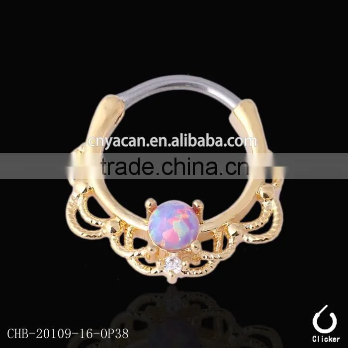 Rattan ring 316l Opal Septum Clicker Body Piercing Jewelry