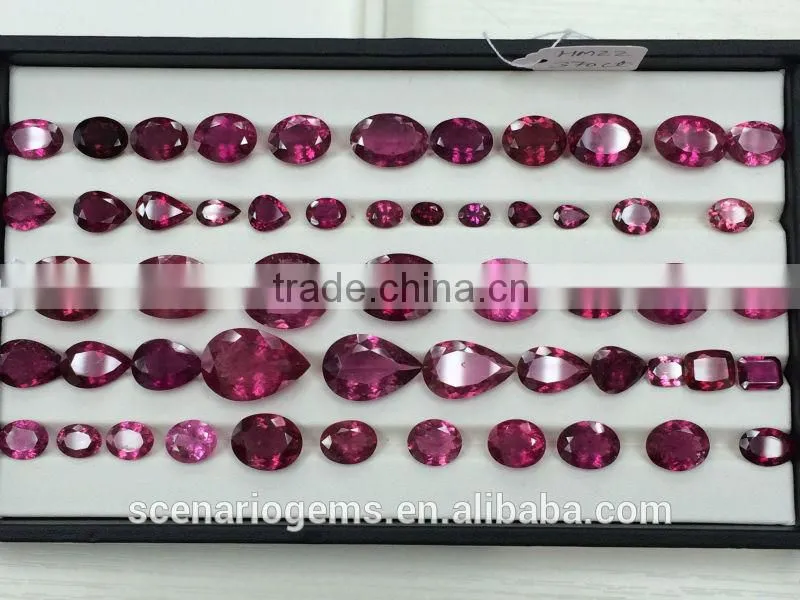 #HMZZ Natural Pink Tourmaline Multi Shape Cut Faceted Loose Gemstone Rubellite