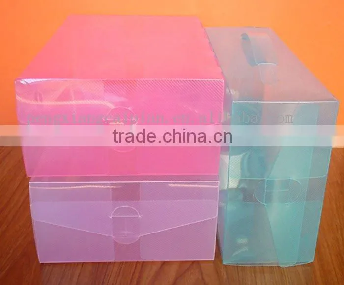 clear plastic color shoe box