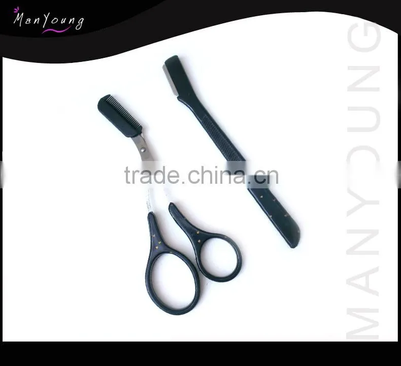 Fashion Style Cosmetic Eyebrow Scissors with Comb