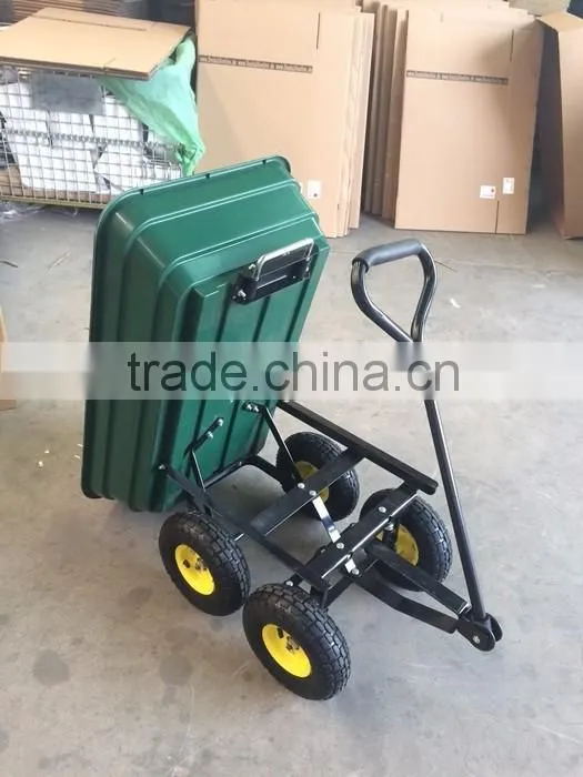 Four wheel outdoor heavy duty camping dump cart trolley