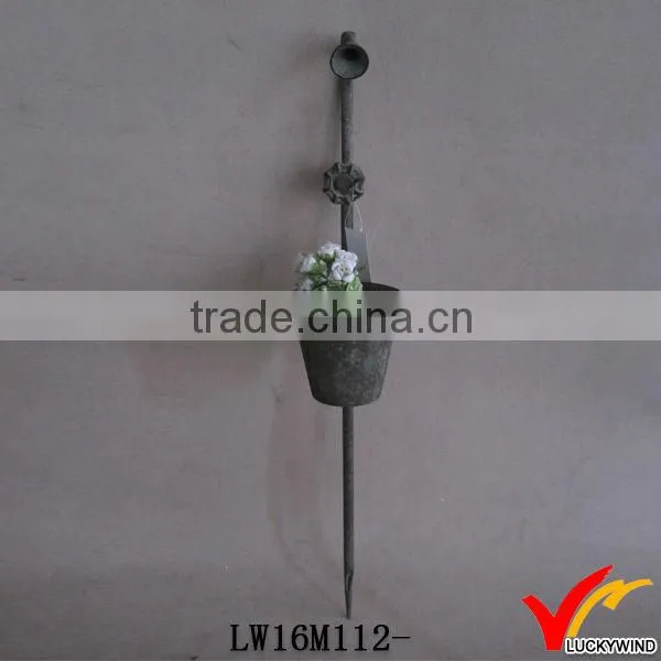 shabby chic rust galvanized wall plant basket