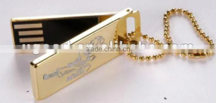 Key Chain USB Golden Metal