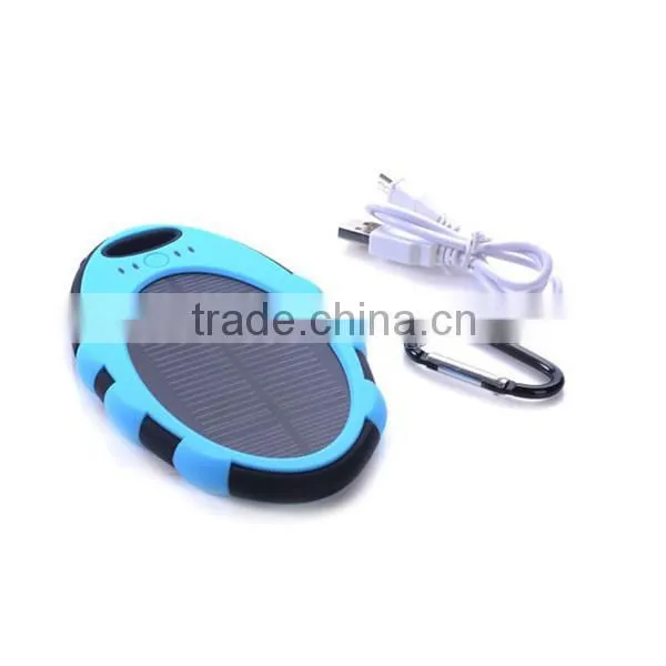 Magic Mirror Shaped Waterproof 5000mAh Solar Power Bank Black And Blue