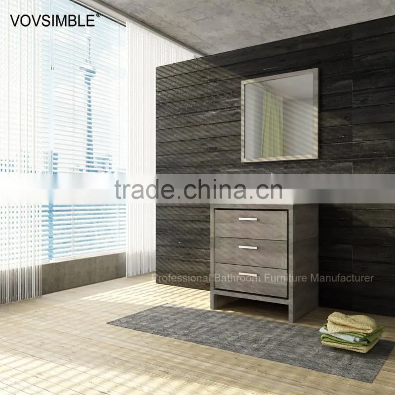 Classic style 12 inch deep l shaped bathroom vanity
