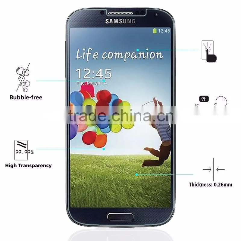 Manufacturer anti scratch Asahi tempered glass screen protector for samsung s4, for galaxy s4 screen protector tempered glass