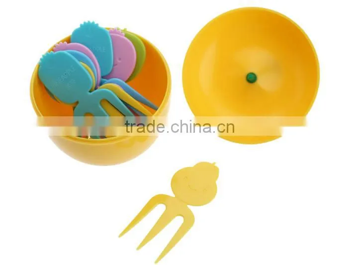 10pcs Colorful Fruit Picks Forks Set / Plastic Picks and Fork for Fruit
