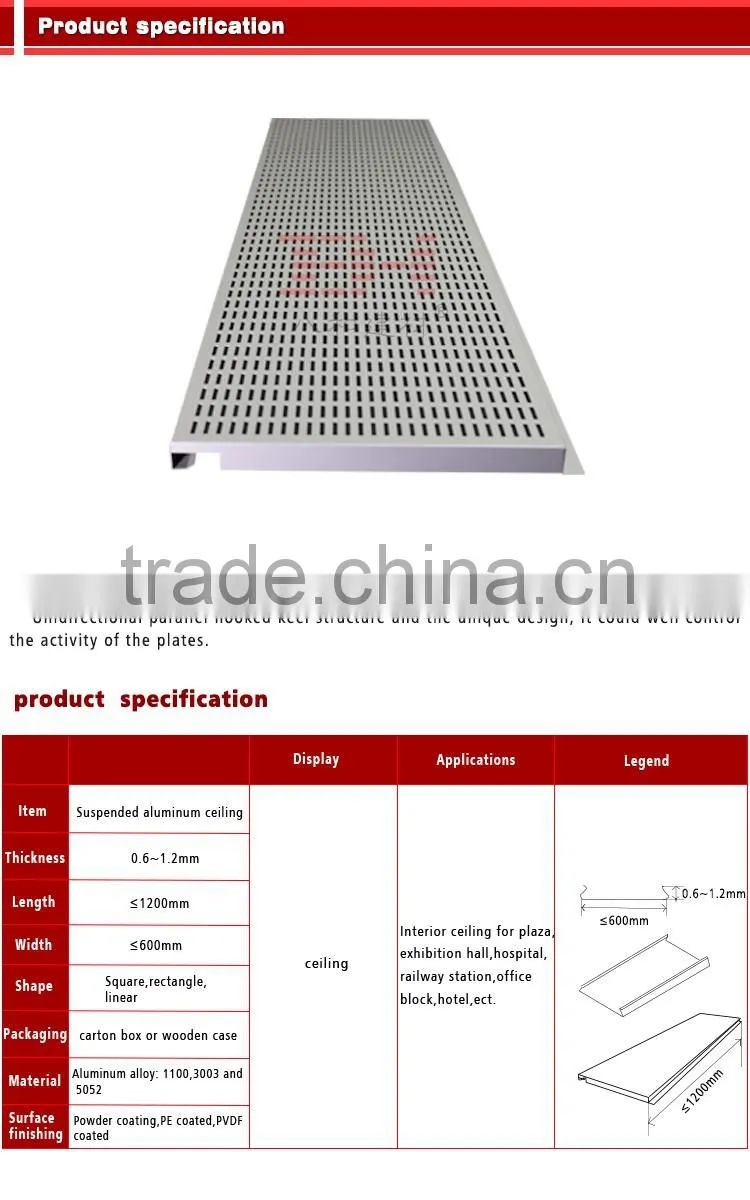 Modern decoration square ceiling aluminum t-bar ceiling