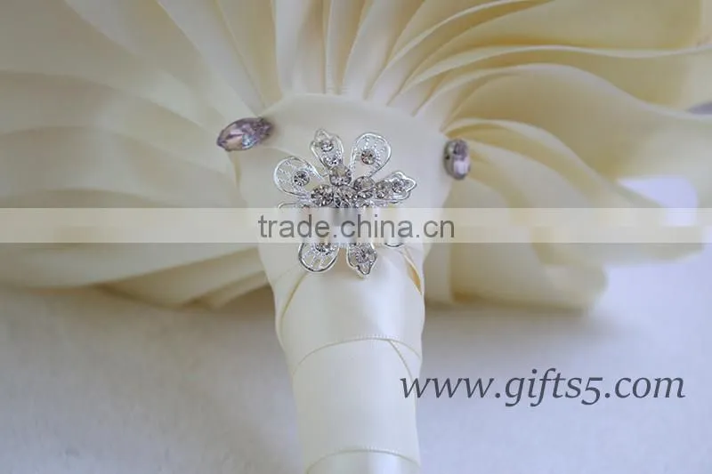 Custom made lovely pink white wedding bouquet in handmade
