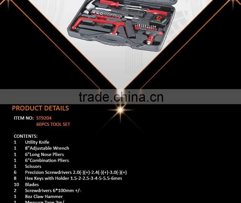 60Pcs All Sorts of Hand Tools,ToolKit, Hand Tool Sets with Saw