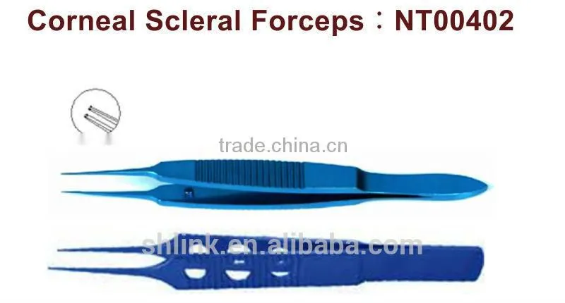 Surgical Straight shafts with micro pierce type tips Corneal Scleral Forceps NT00402