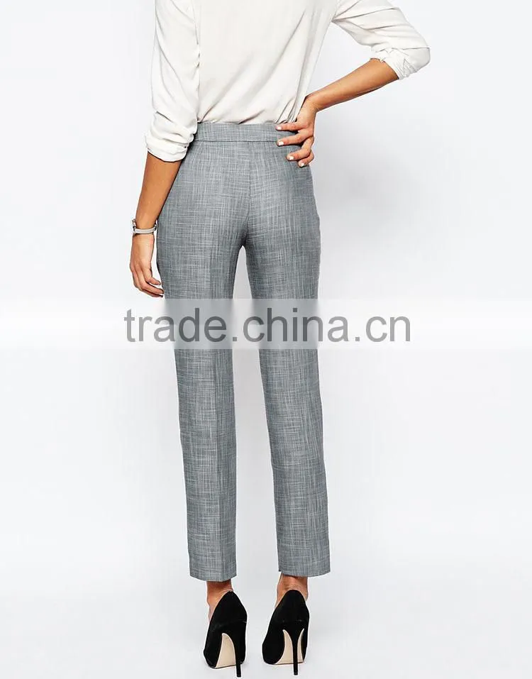 China supplier online shopping wholesale high quality grey slim women straight pants