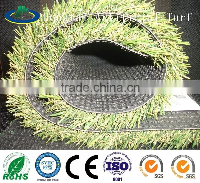 25mm height turf grass for gardens with 4 tones