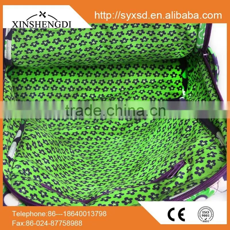 Wholesale cotton beautiful quilted fabric insulated backpack parts