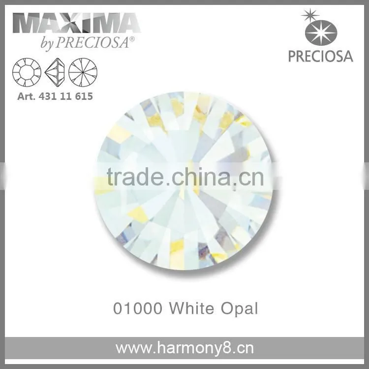 Original PRECIOSA MC Chaton Maxima, White Opal Point Back Rhinetsone