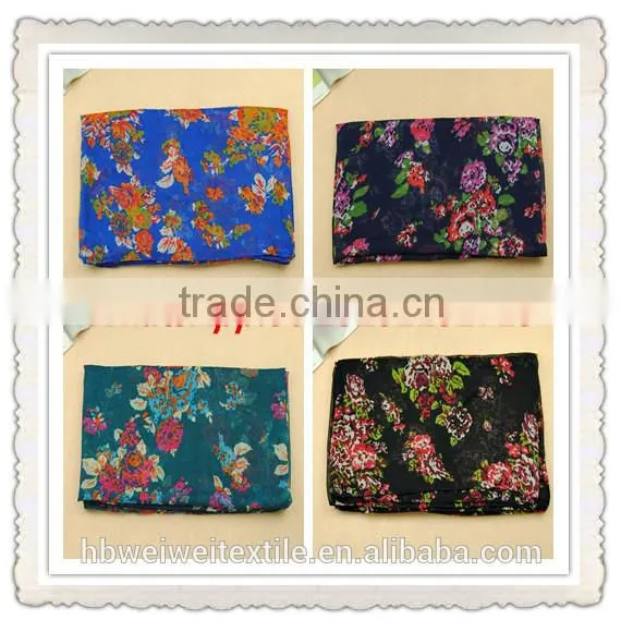 Wholesale greige voile fabric,dyed voile or printed scarf