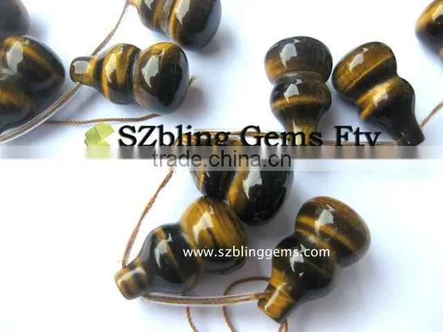 Hot seller loose gemstone,tiger eye gourd shaped beads