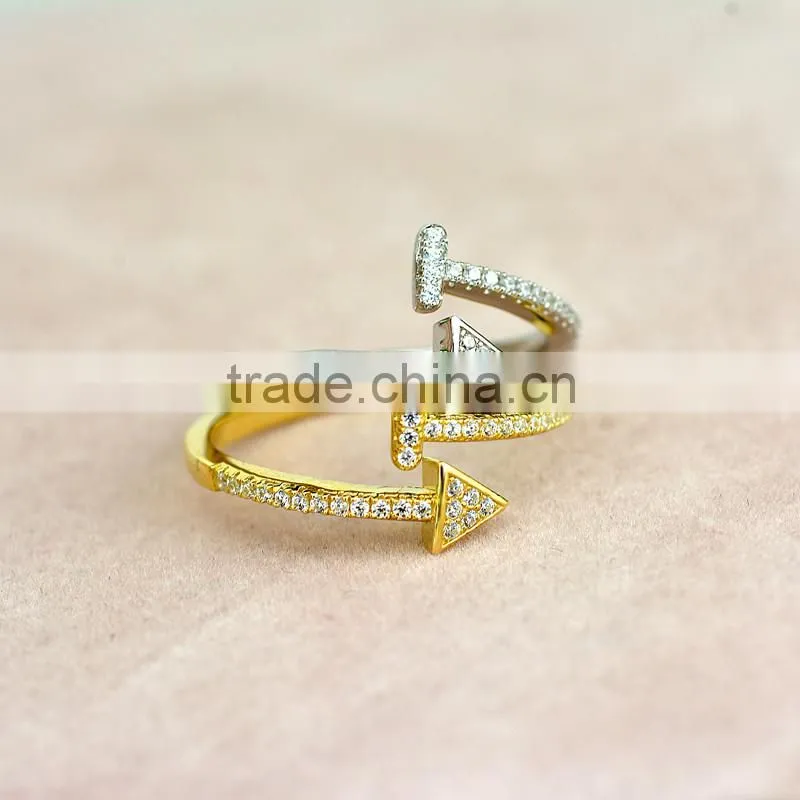 Unisex lovers rings, gothic wedding rings, silver and gold ring