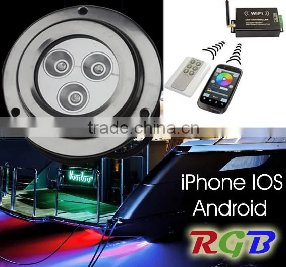 Smart Wifi for iPhone Android Control RGB Colorful Underwater Boat LED Light