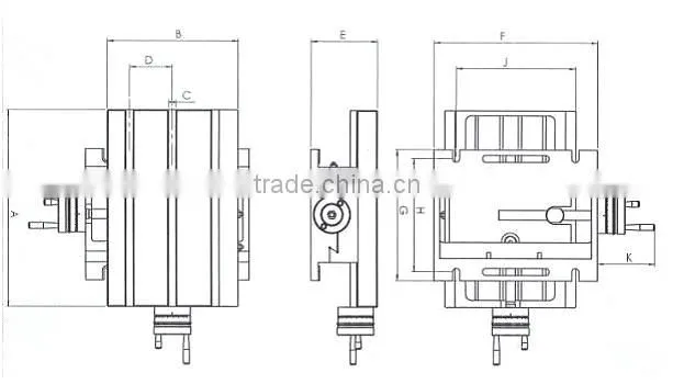 fixed cross working table for milling and drilling machine