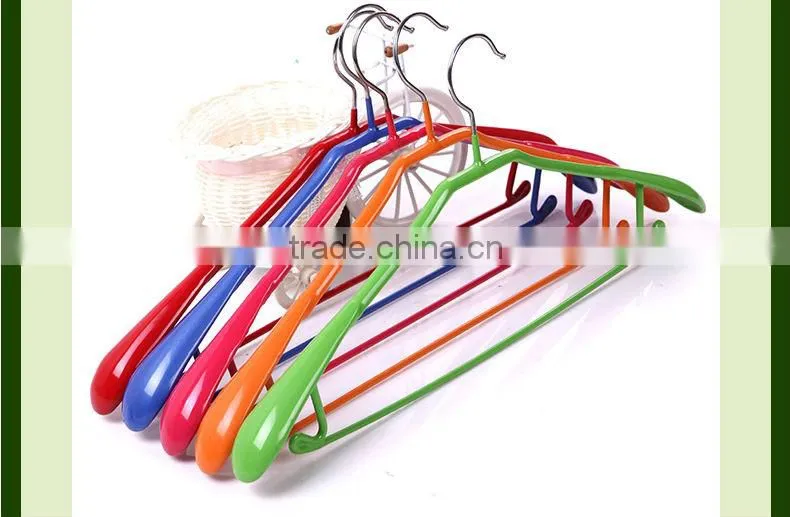 pvc coated customization wideshoulder metal hanger for drying